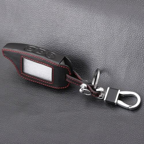 Leather Key Case For Pandora DXL 3000 3100 3170 3300 3210 3500 3700 Two Way Car Alarm System LCD Remote Fob Cover Keychain Bag