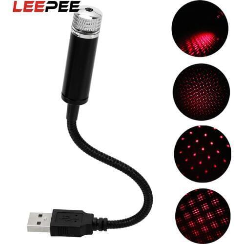LEEPEE Car USB LED Car Atmosphere Lamp Adjustable Multiple Lighting Effects LED Car Roof Star Light Projector Ambient Star Light