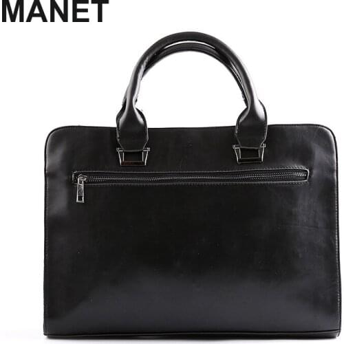 MANET Pu Leather Handbag Large Capacity Shoulder Bag High Quality Business Briefcase Multifunctional Computerbag Documents Bags