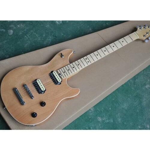 Factory Outlet-6 Strings Natural Wood Color Electric Guitar with Humbuckers Pickups,Maple Fretboard