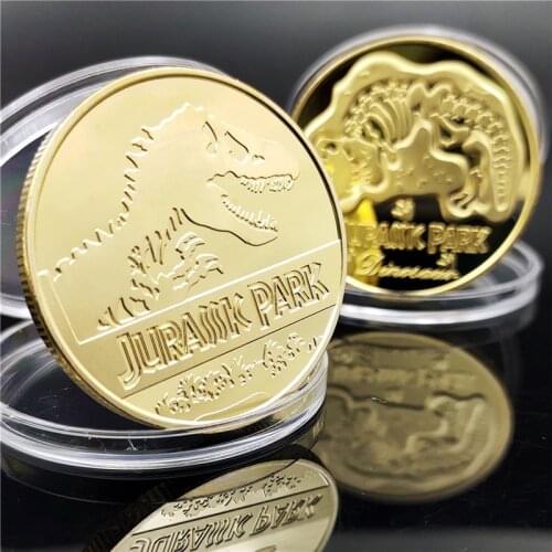 Very Beautiful United States Jurassic Park Dinosaur Dragon Commemorative Silver Gold Coin Collection Gifts