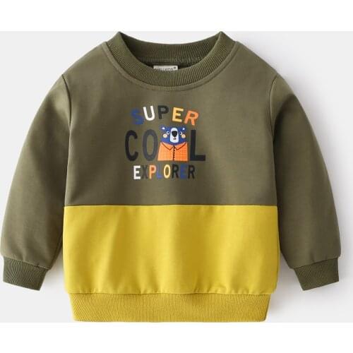 Super Cute Boys Sweatshirts Cotton Spring Fall Kids Clothes Long Sleeve Tops Tees