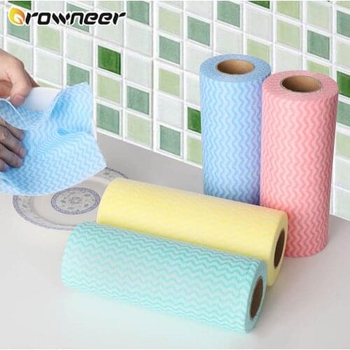 Disposable Kitchen Towel Absorbent Non-woven Fabric Dish Cloth Non-stick Oil Washing Rag Household Tableware Cleaning Tools