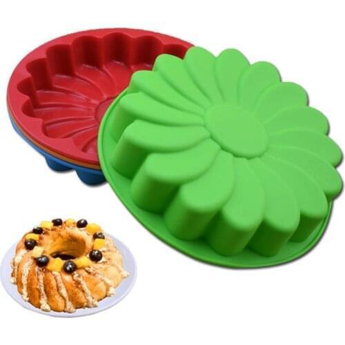 Cake Mold Flower Shape Solid Color Silicone DIY Baking Mold Cake Pan For Home Birthday Wedding Party Bread Kitchem Cake Tools