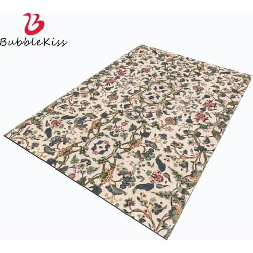 Bubble Kiss Pastoral Style Flower Pattern Large Living Room Rug 200X300cm Modern Carpet Home Decor Anti-wrinkle Soft Bedroom Mat