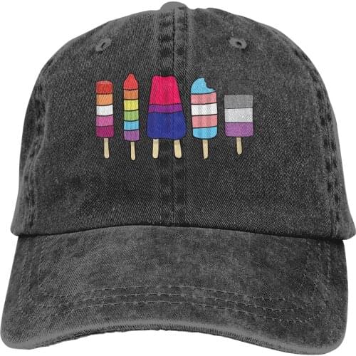 Adjustable Solid Color Baseball Cap Popsicles Washed Cotton LGBT transgender Sports Woman Hat