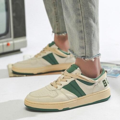 Luxury Men Shoes 2021 Genuine Leather Designer Fashion Brand Men Board Shoes Flats Lace-up White Casual Student Shoes Sneakers