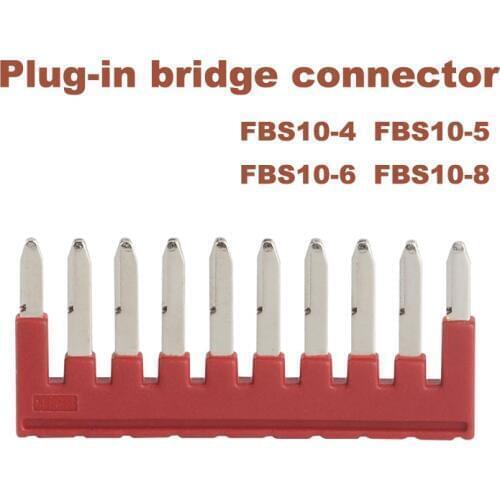 5/20pcs FBS10-4/5/6/8 Spring Terminal central connector plug-in bridge short connection strip For ST1.5/2.5/4/6 terminals block