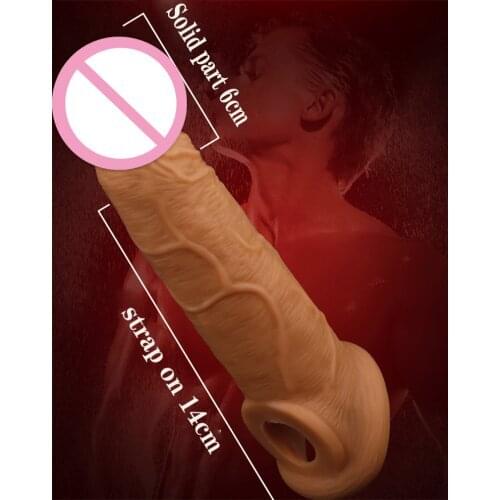 Silicone Men Penis Enlargement Penis Sleeve Reusable Penis Extend Thickening Condoms Male Dildo Extender Delay Dick Cock Sleeves