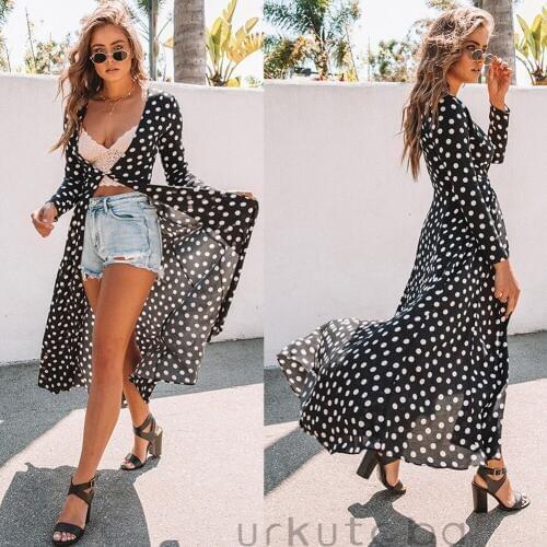 Blouse Women Kimono Beach 2018 Long Sleeve Casual Floral Print Boho Summer Cover Up Sleeve Blouse