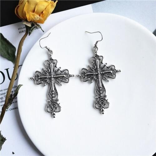 GorGor Dangle Earrings Women Fashion Statement Punk Style Leaf Cross Cool Individuality Creative Party Trendy Jewelry EZ-353