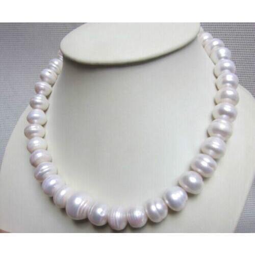 12-13MM AAA++ NATURAL SOUTH SEA WHITE BAROQUE PEARL NECKLACE 18" pendant
