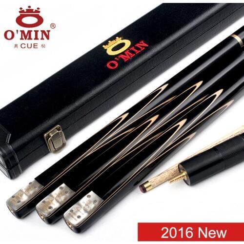 2016 New Omin GunMan Handmade 3/4 Snooker Cues 9.8mm Tip Snooker Cue Case Set With Extension Ash Shaft Ebony Handle Fast Ship