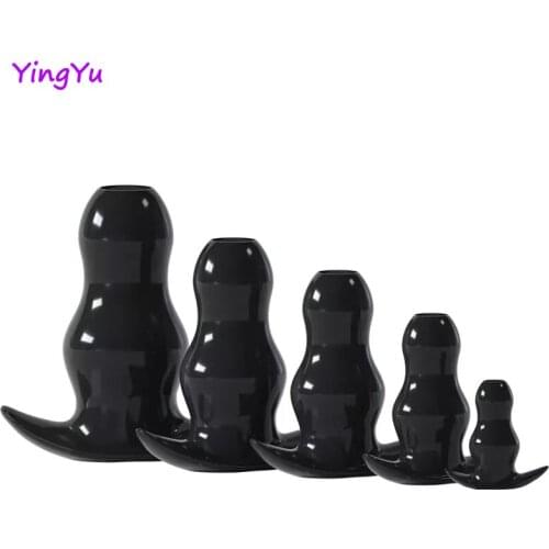 3 Sizes Hollow Anal Plug Soft Speculum Prostate Massager Butt Plug Enema Sex Toys For Woman Men Anal Dilator Sex Products