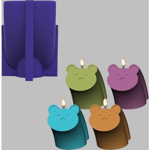 3D Bear Face Home Decorations Epoxy Resin Mold Ornaments Casting Silicone Mould DIY Crafts Plaster Candle Making Tool