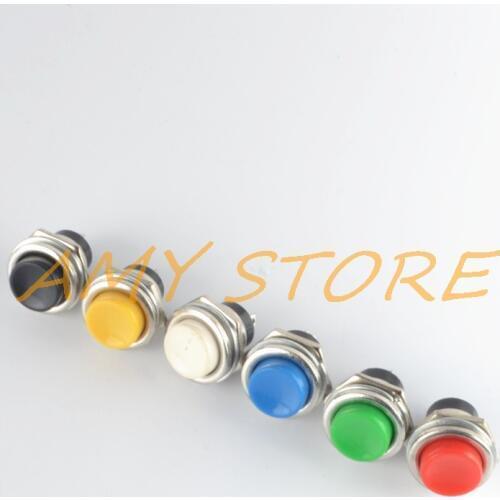 5pcs DS212 Momentary Push Button Switch 16mm Car Truck Boat Horn Switches GREEN YELLOW WHITE BLACK RED BLUE DS-212 DS-212C