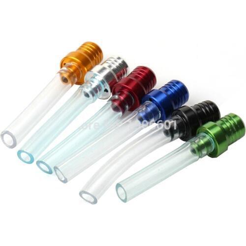 Colorful Aluminum fuel tank gas cap vent Breather Hose Crystal Tube & Black Tube for Dirt Bike