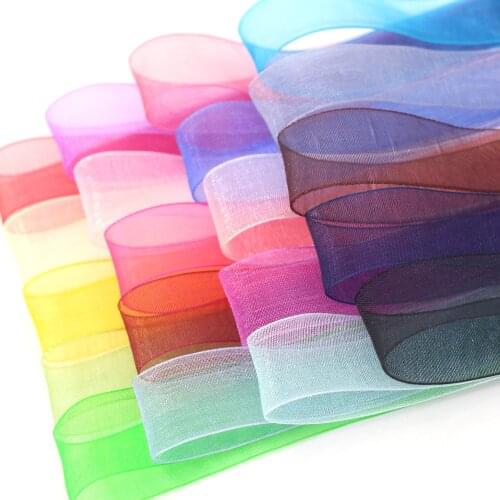 50Yard Organza Ribbon 15/20/25/38MM Silk Ribbon Christmas Wedding Decoration Gift Packing Tapes DIY Handmade Material DIY Rose
