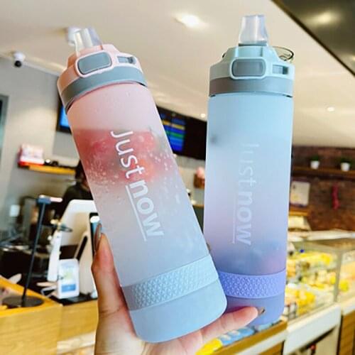 500/600ml New Style Water Bottle With Straw Leakproof BPA Free Portable Outdoor Sport Drinking Plastic Bottles for Adult Kids