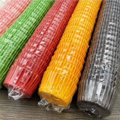 500Pcs Mini size 3.5cm Chocalate Paper Liners Baking Muffin Cake Cupcake Cases Solid Color Muffin Box Cup Tray Holder