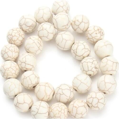 6/8/10mm round White turquoise for DIY Make Jewelry earring Necklace Pendants for wamen dvg4s