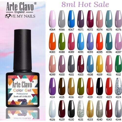 Arte Clavo Hot Sale 8ml Gel Nail Polish Semi Permanant UV Hybrid Varnish Soak Off Nail Art Polish Primer Manicure Gel Varnishes