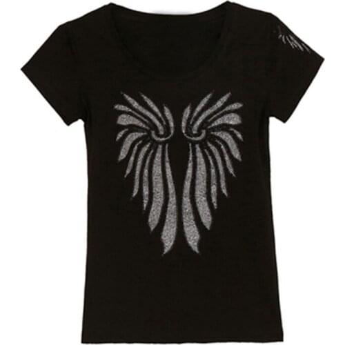 GGRIGHT 2021 White T shirt Women Clothes 3D Diamond Cotton Korean Casual T-Shirt Summer Tops Black Short Sleeve Y2K Tee Shir