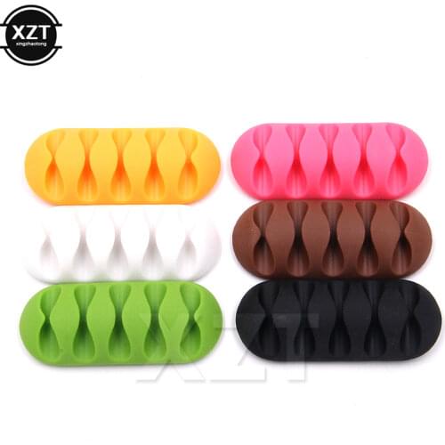 Hot Sale Cable Winder Earphone Cable Organizer Wire Storage Silicon Charger Cable Holder Clips for MP3 MP4 Earphone Cable