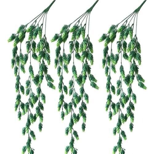 3Pcs Artificial Flower Hops Vine Garland Plant Fake Hanging Vine Greenery For Indoor Outdoor Front Porch Flower Decor