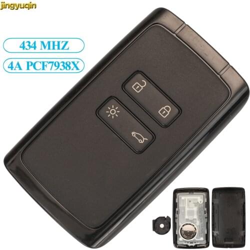 Jingyuqin Remote Car Key Fob Control 4A PCF7938X 434MHZ For Renault Megane 4 Talisman Espace 5 Kadjar Original Factory 4 Buttons