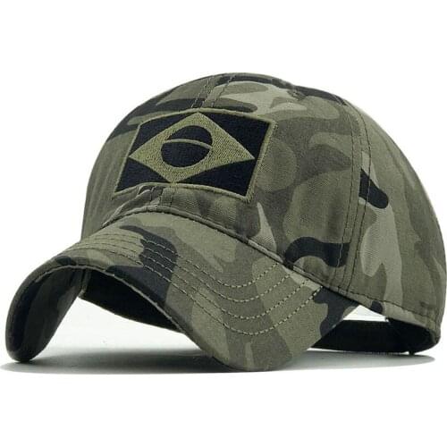 Classics Men Tactical Baseball Cap Women Men Spring Summer Brazil Flag Logo Men Camouflage Fishing Male Fashion Casual Golf Cap