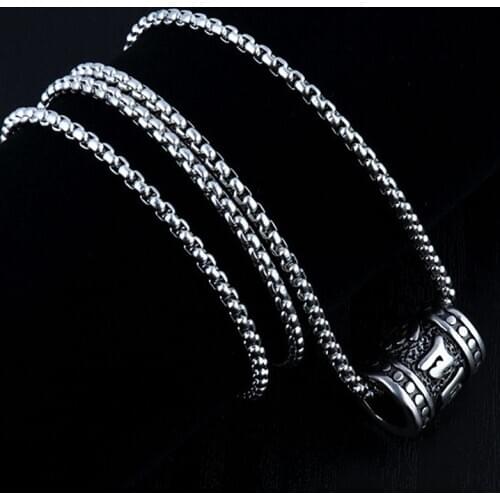 HNSP Vintage Totem Implement Pendant Necklace for men male gift Stainless steel chain