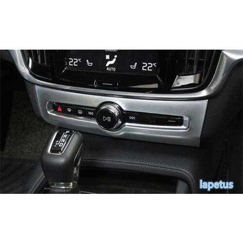 Lapetus Chrome Middle Control Air Conditioning Decorative Panel Cover Trim 1Pcs Matte Style Fit For Volvo S90 2017 2018 2019 ABS