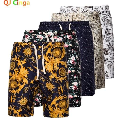 Summer Flower Shorts Men Hawaii Beach Shorts Jogging Lace Up Sports Shorts Plus Size S-4XL 5XL
