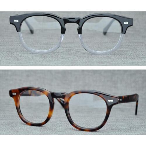 LKK Quality Acetate Vintage Myopia eyeglass frame traditional thick frame hand round eyeglass men women frame glasses