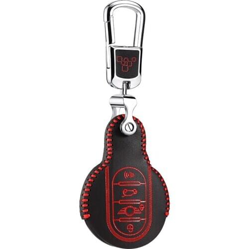 Luckeasy Leather key case Car keychain cover For BMW MINI COOPER S ONE JCW F54 F55 F56 F57 F60 CLUBMAN COUNTRYMAN car key2p