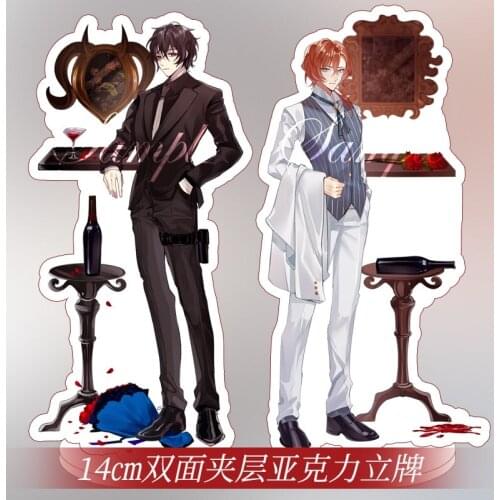 Anime Bungo Stray Dogs Dazai Osamu Nakahara Chuuya Acrylic Stand Model Figure Badge Brooch Button Pin Metal Laser ticket Gift
