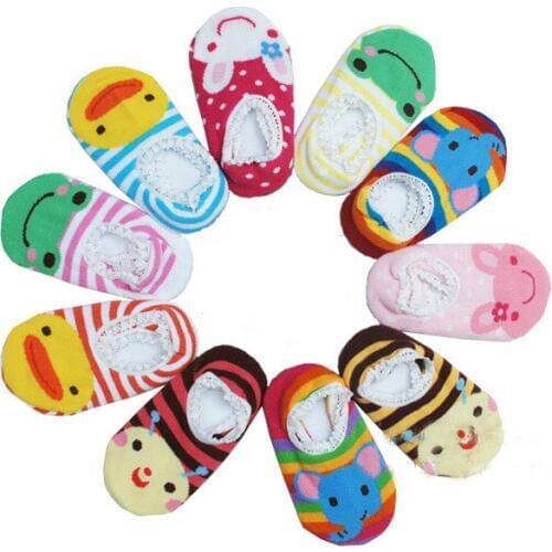 Cartoon Unisex walk sock shoes Newborn Baby Socks Anti Slip Rubber Sole Socks For Girls/Boys Cotton Toddler Boat shoes