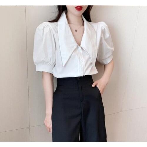 2020 New Summer Sexy Shirt female White Tops Women short Puff sleeve Girls Blouse Women Fashion Blouses femme Blusas