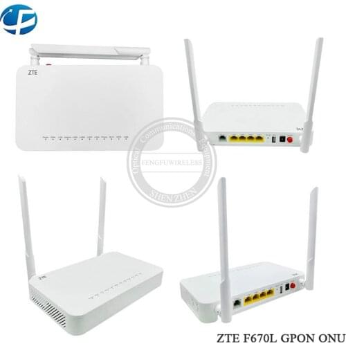 Newly Launched Router ZTE ZXA10 F670L UPC GPON ONU Fiber Optic 4GE+1POT+WIFI 2.4/5G English Version Apply to FTTH Free Shipping