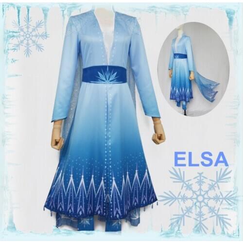 New Elsa Women Halloween Costume Snow Grow Ice Queen Elsa Cosplay Princess Blue Dress