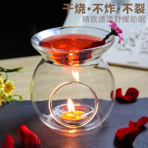 2021 New Design Tea Light Refine Oil Holder 2 in 1 Candle Holder Glass Material Manul Craft