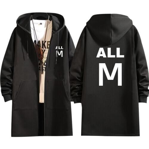 My Hero Academia Cosplay Coat Spring and Autumn Fashion Printing Wind coat Black Hooded Long Sleeve Zipper Hoodie