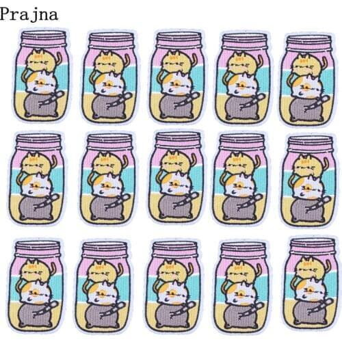 Prajna Japanese Style Patch Iron On Patches Cartoon Bottle Badges Cheap 10PCS Set Patches For Clothing Ornament DIY Kid Applique