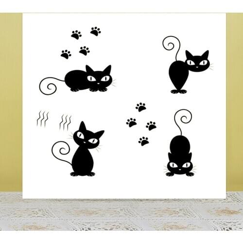 AZSG Black cat Clear Stamps/Seals For DIY Scrapbooking/Card Making/Album Decorative Silicone Stamp Crafts