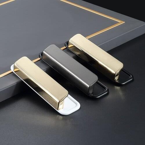 Modern Simple Cabinet Handles Black Gold Wardrobe Kitchen Cupboard Cabinet Door Handle Drawer Pulls Furniture Handles Hardware