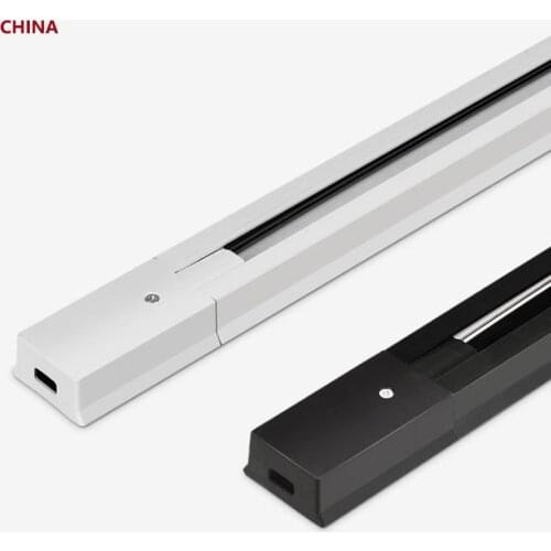 LED track light rail 0.5M 1M black white aluminum 2-wire system track light universal track for spotligh Indoor Lighting