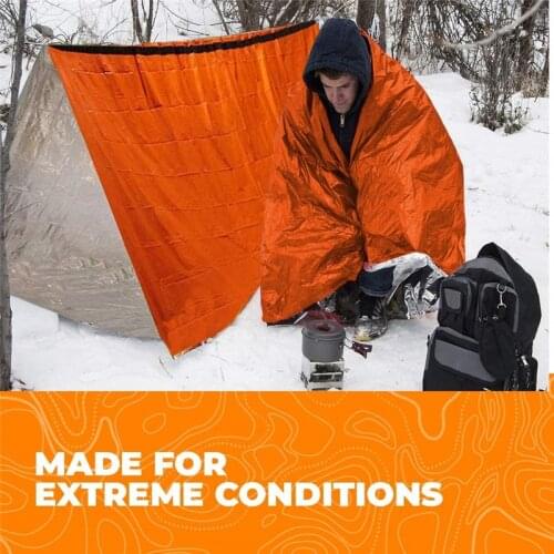 Camping Emergency Tent Survival Sleeping Bag Waterproof Thermal Emergency Blanket Bivy Sack Outdoor Survival Tool Emergency Gear