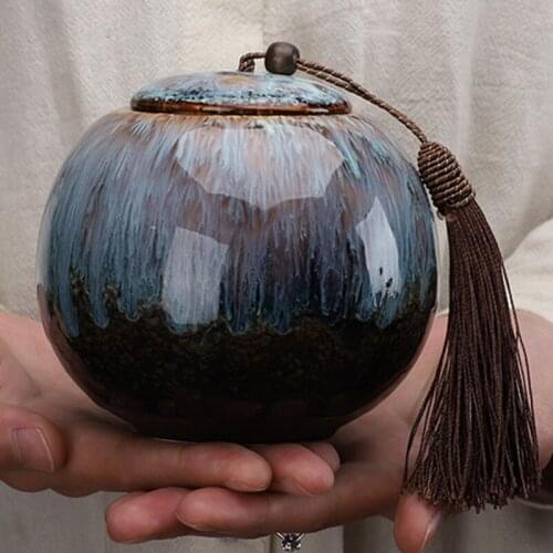 Cremation Urn for Ashes - Funeral Urn for Human Ashes - Made in Ceramics & Hand-Painted- Display Burial Urn At Home or in Niche