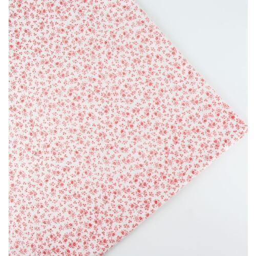 0.5 meter width 156cm white backgroundRed floral Print Plain100% Cotton Fabric for Home Textile Patchwork Quilted Fabrics